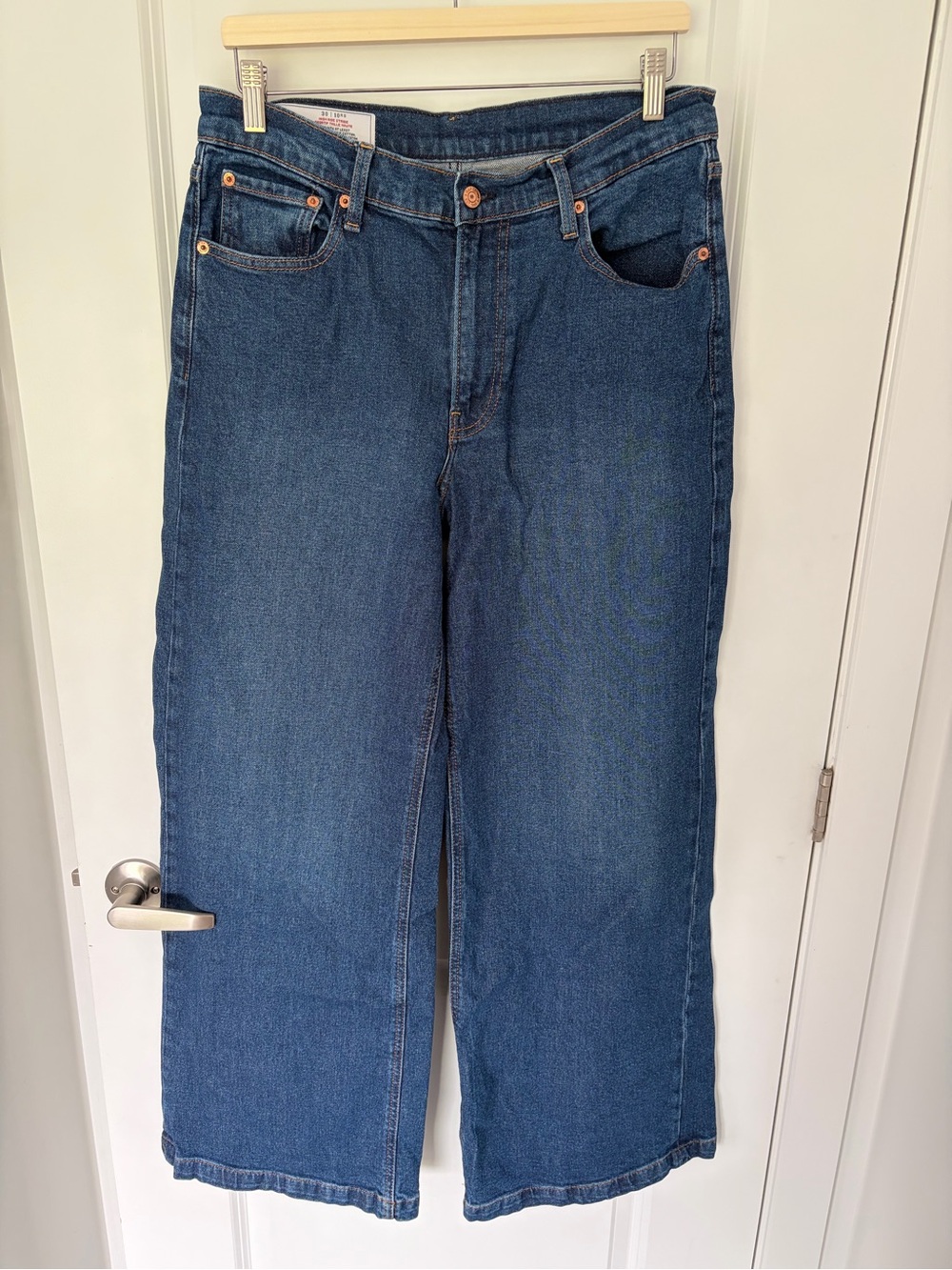 GAP High-Rise Stride Wide Leg Blue Denim Jeans